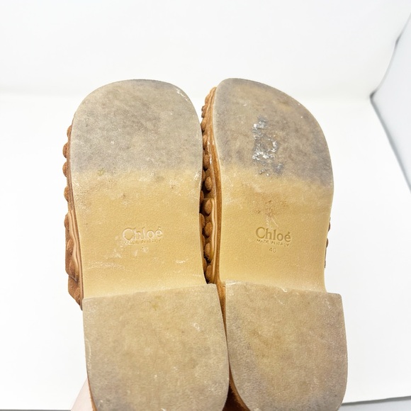 CHLOÉ Joy Suede Clogs in Saffron Sz 40 - Picture 3 of 7